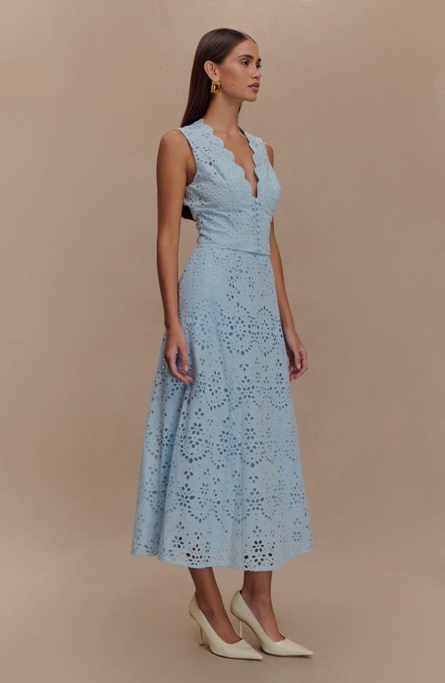 Arla Broderie Midi Skirt