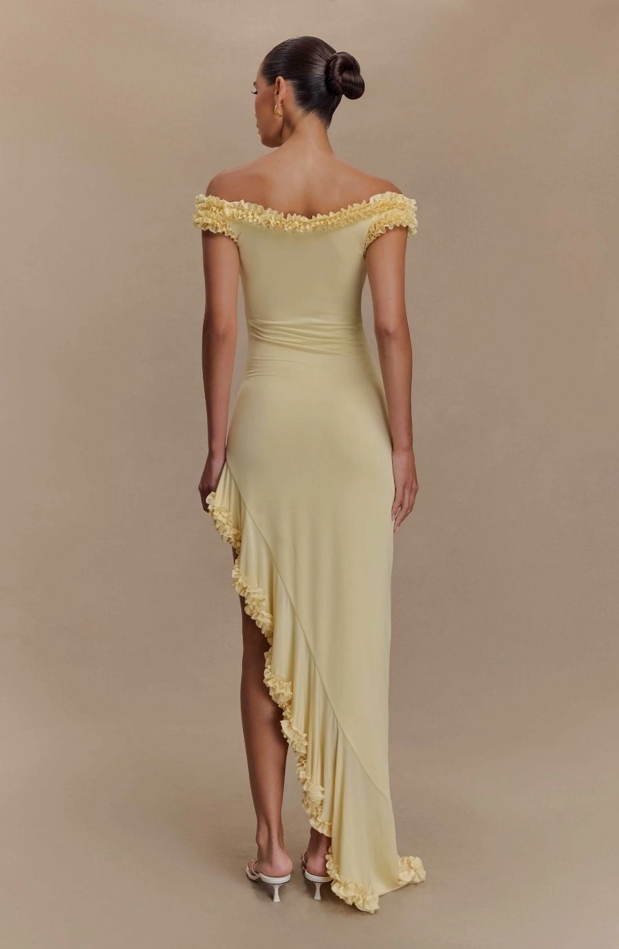 Arielle Off Shoulder Ruffle Midi Dress