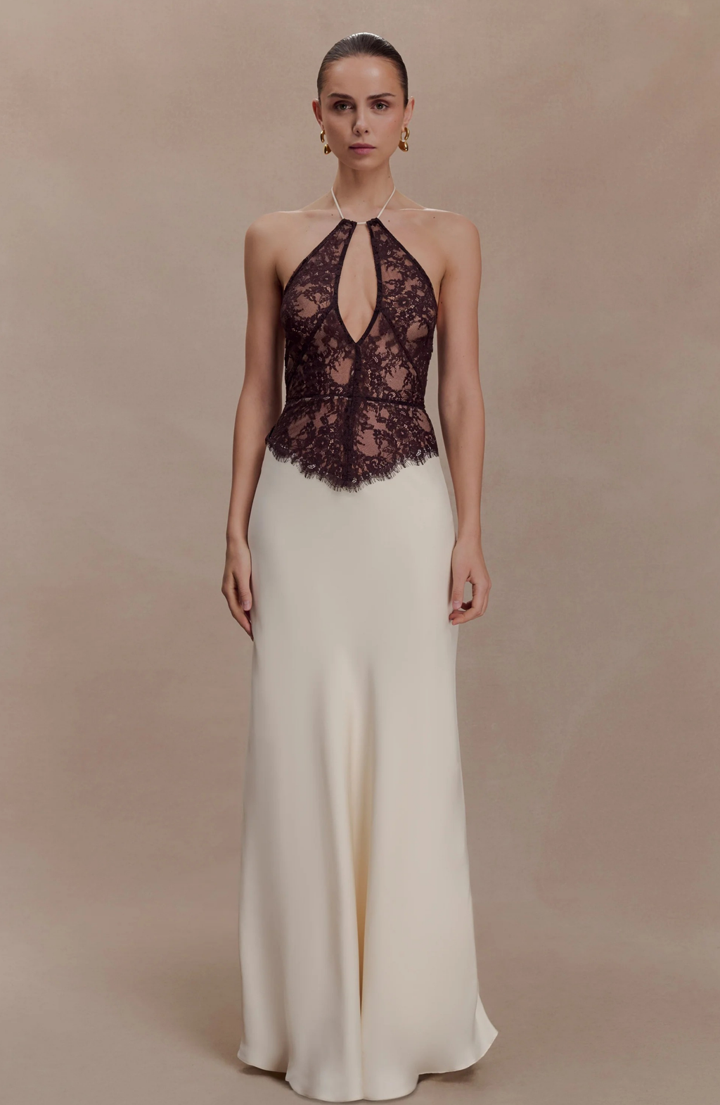 Milan Lace Ivory Maxi Dress