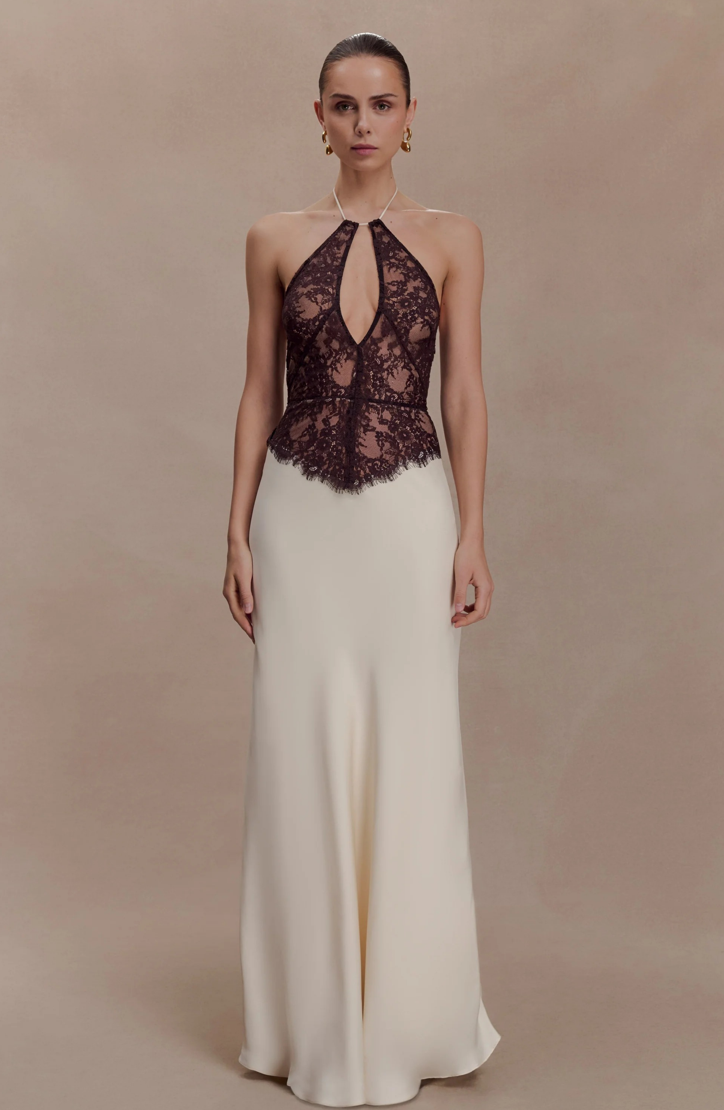 Milan Lace Ivory Maxi Dress