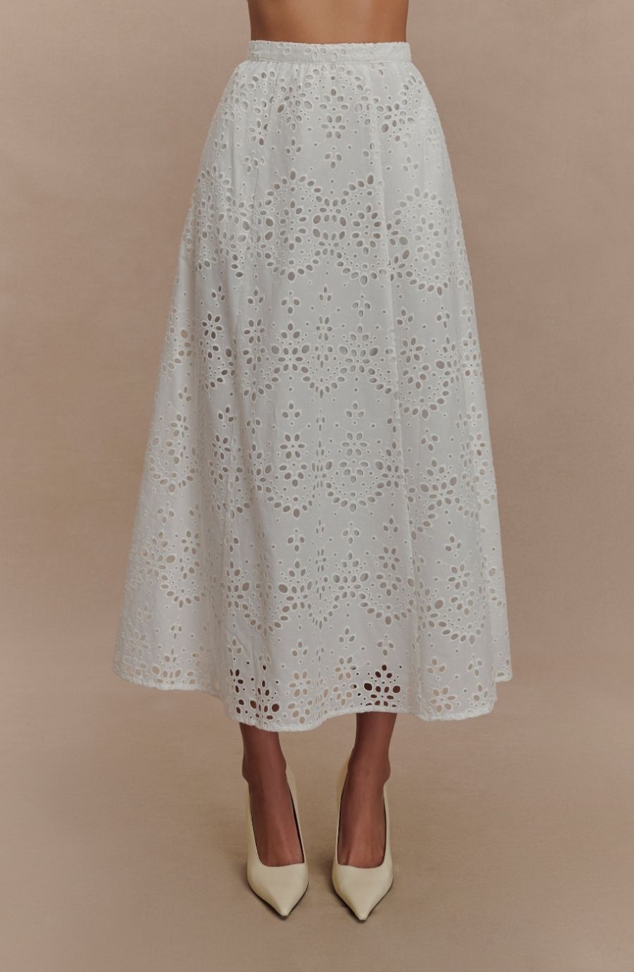 Arla Broderie Midi Skirt