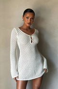 Lumière Étreinte Crochet Knit Mini Dress