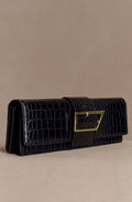 Jessica Faux Leather Crocodile Clutch
