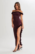 Arielle Off Shoulder Ruffle Midi Dress