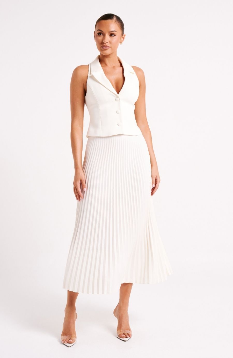 Twyla Pleated Suiting Maxi Skirt