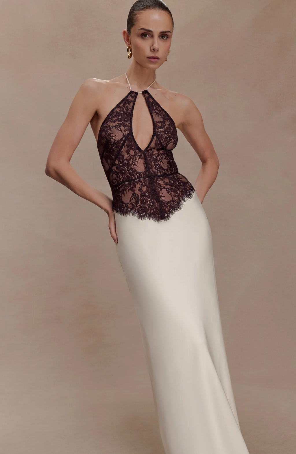 Milan Lace Ivory Maxi Dress