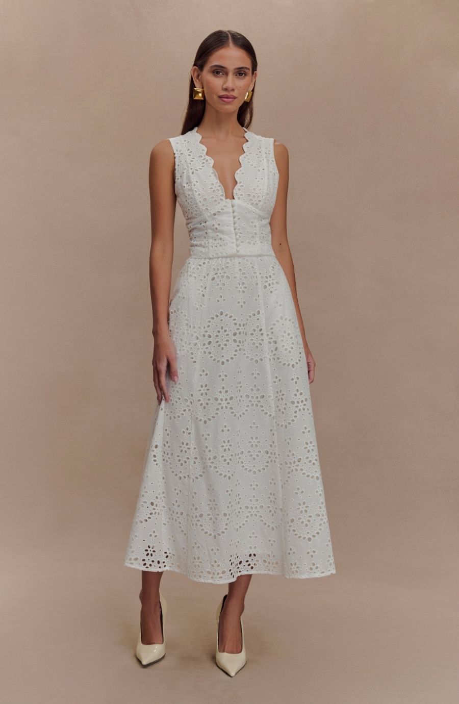 Arla Broderie Midi Skirt