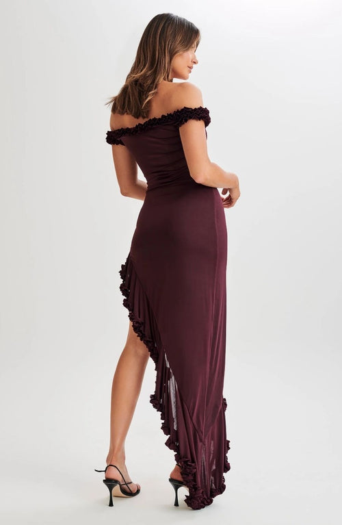 Arielle Off Shoulder Ruffle Midi Dress