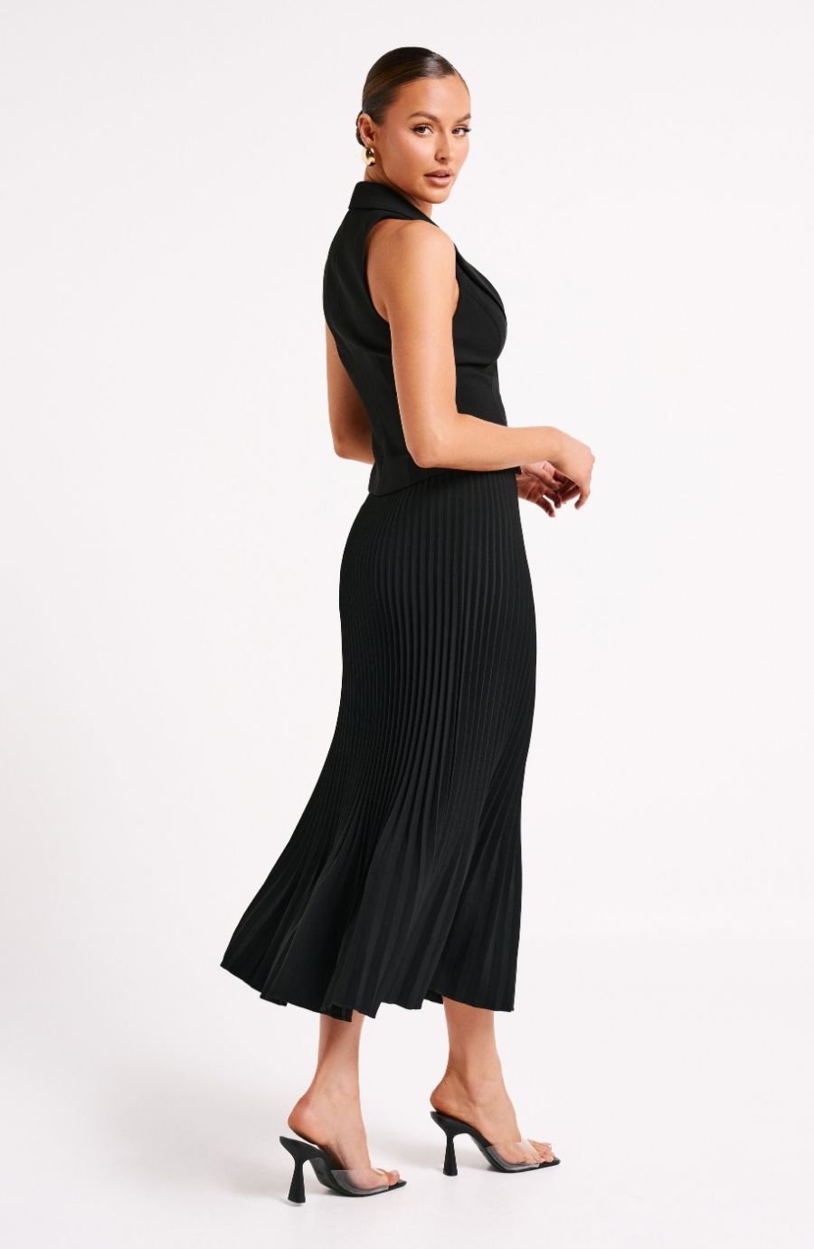 Twyla Pleated Suiting Maxi Skirt