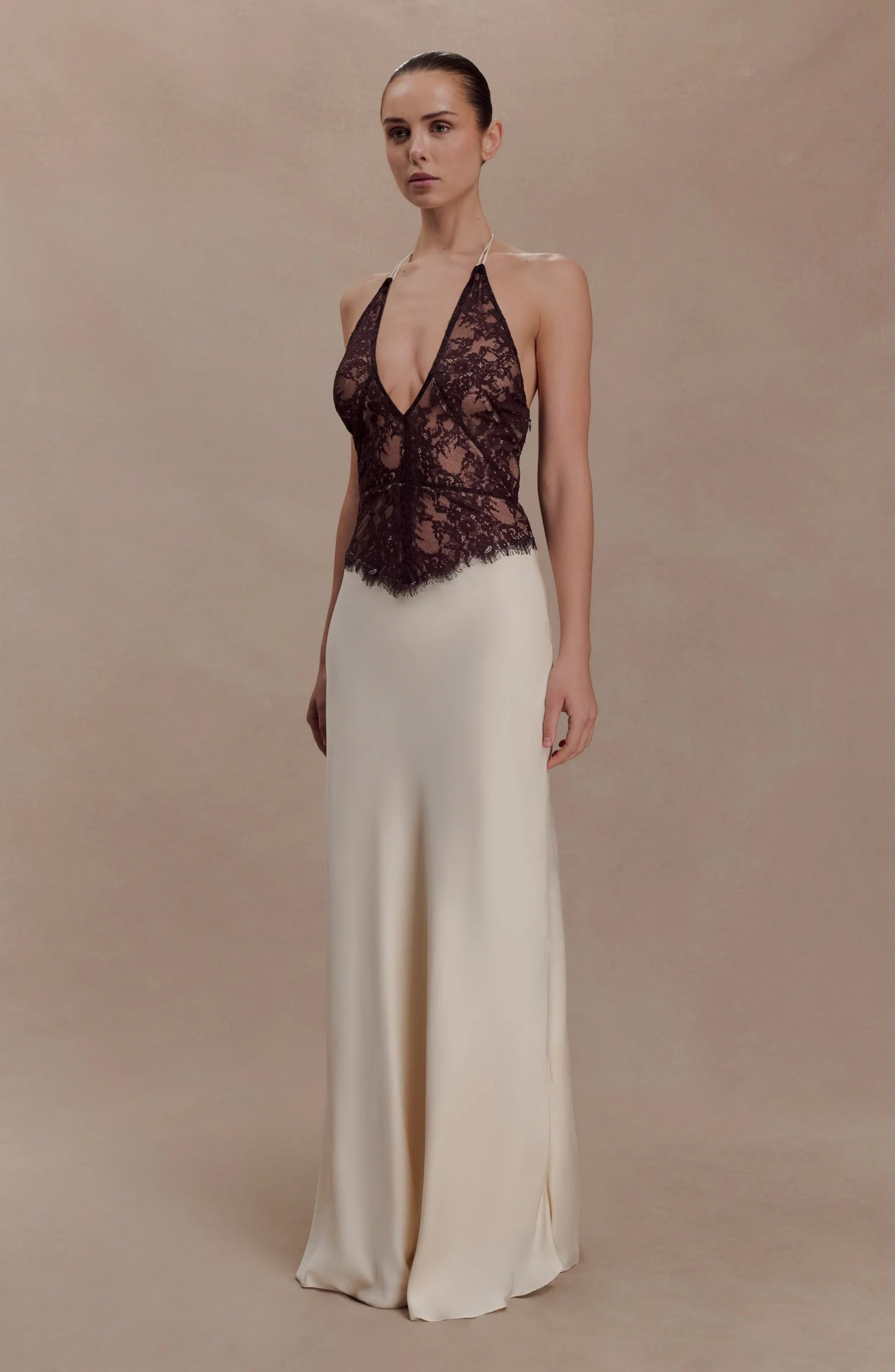 Milan Lace Ivory Maxi Dress