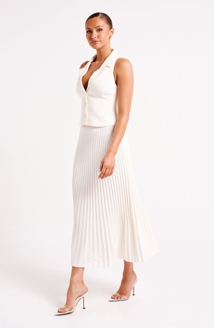 Twyla Pleated Suiting Maxi Skirt