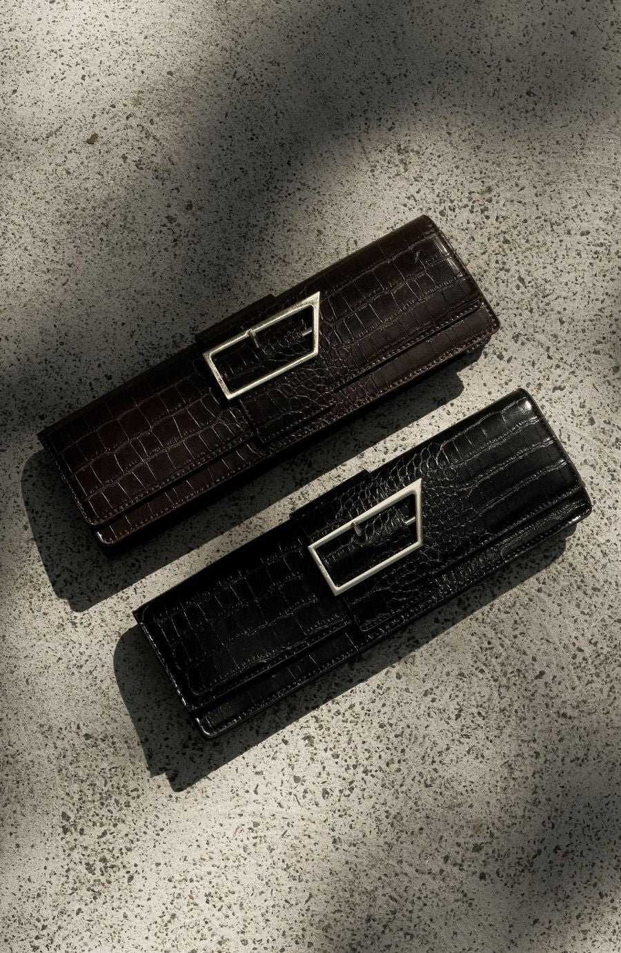 Jessica Faux Leather Crocodile Clutch