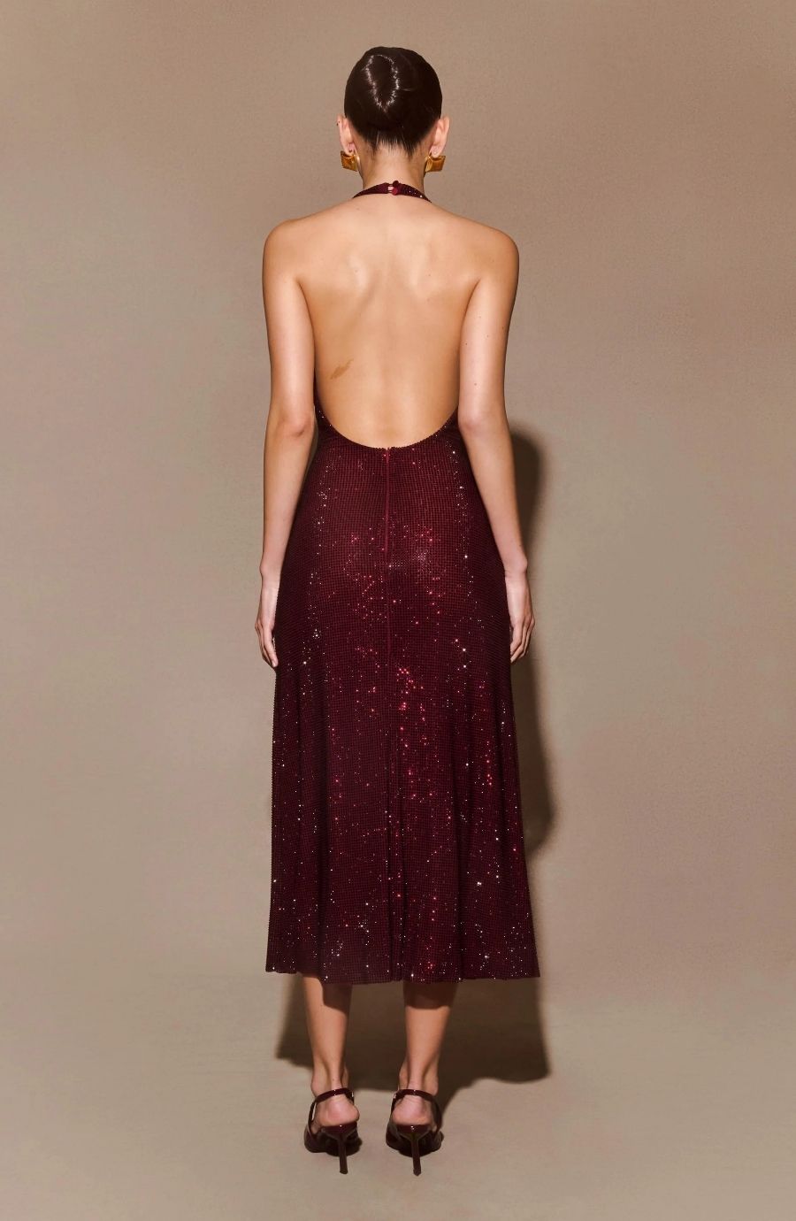 Genie Diamante Halter Midi Dress
