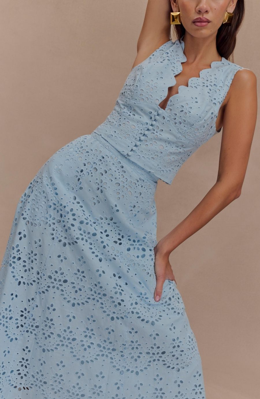 Arla Broderie Midi Skirt