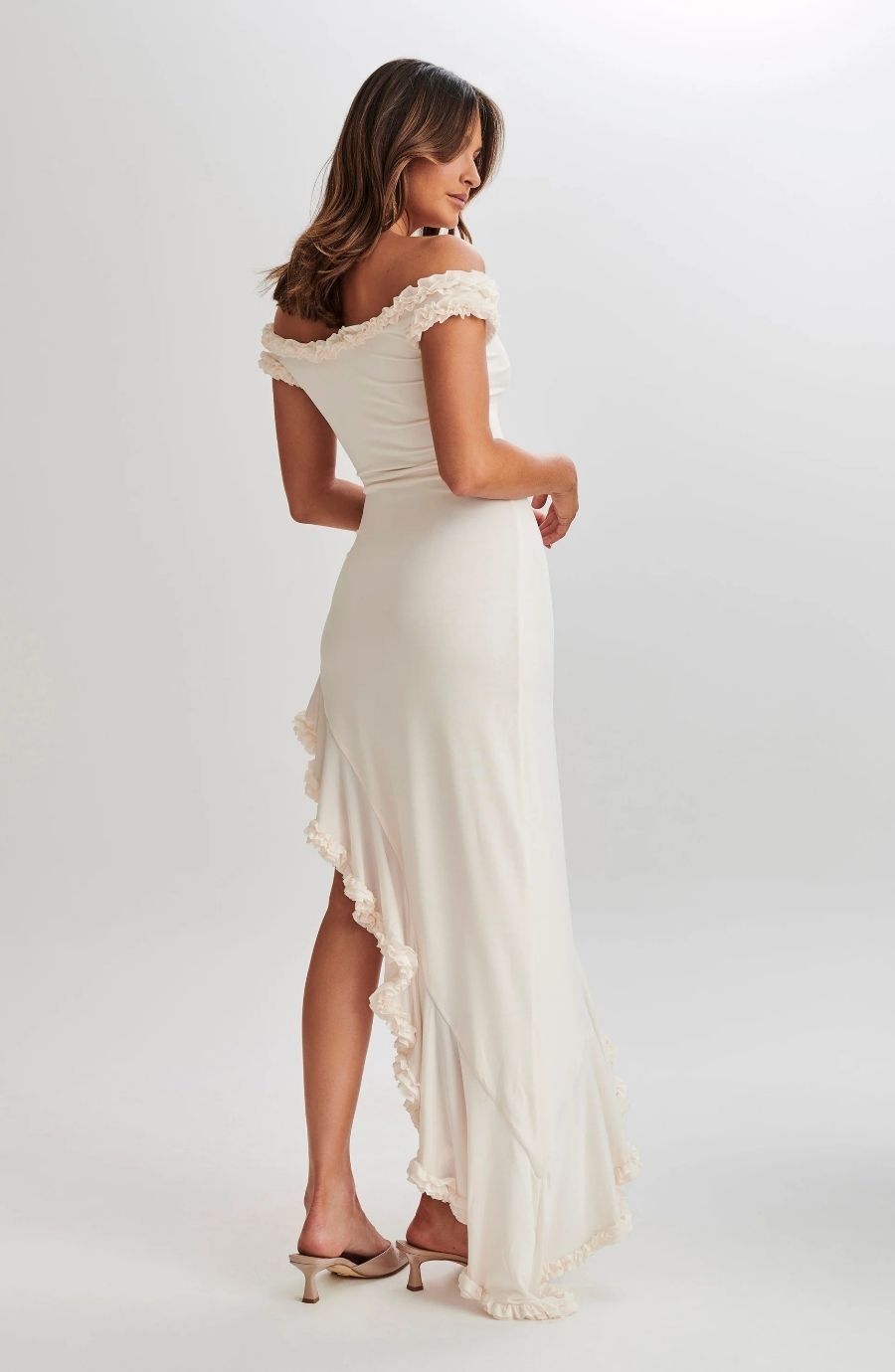 Arielle Off Shoulder Ruffle Midi Dress