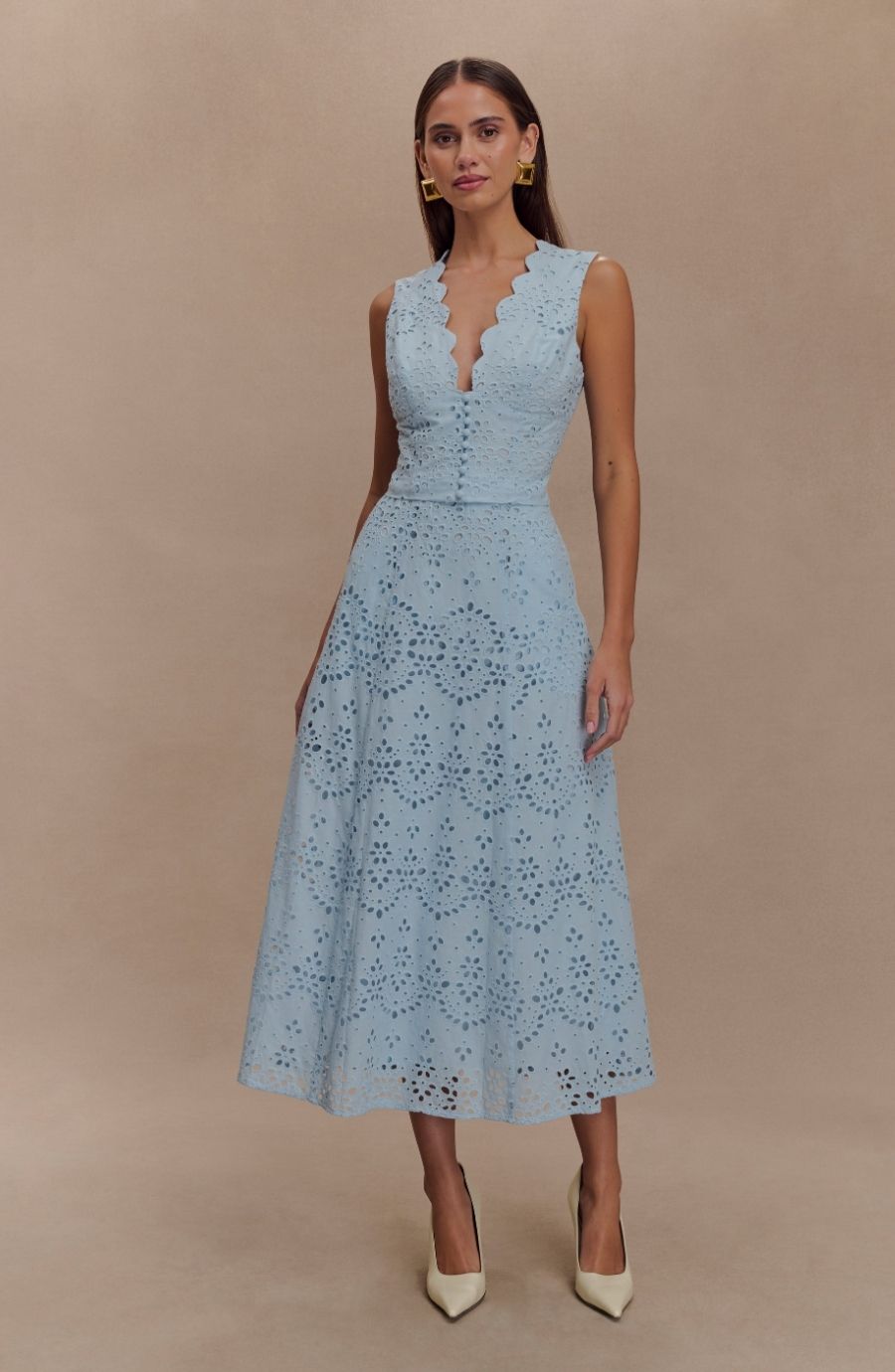 Arla Broderie Midi Skirt