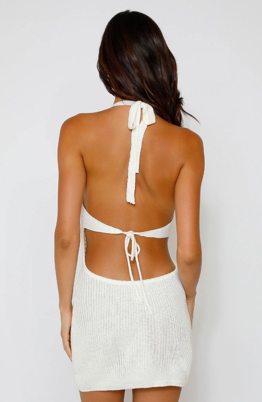 Siren Weave Halter Knit Bodycon Mini Dress