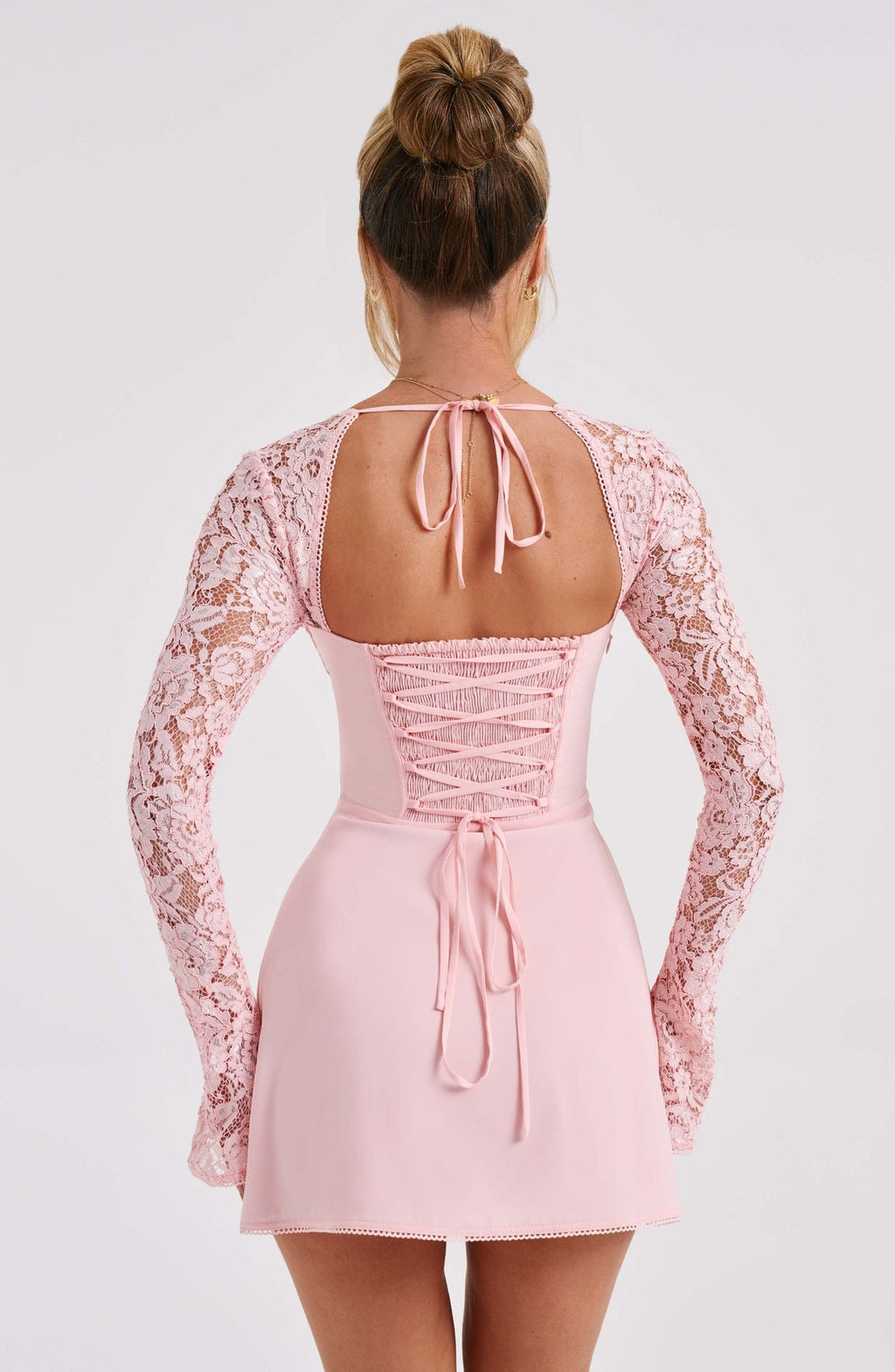 Amour Lace Bustier Long Sleeve Mini Dress